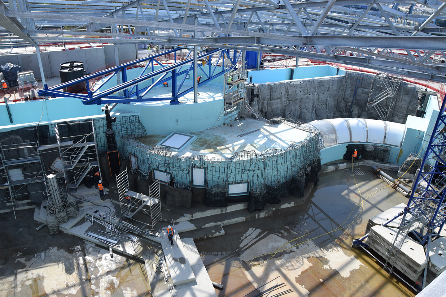 Décors béton dans le bassin du Chantier Grand Nausicaa